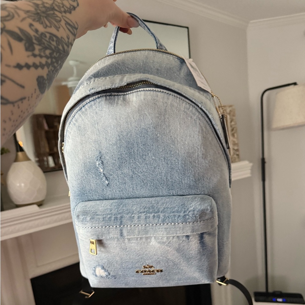 Coach Taylor Small Backpack In Loved Denim